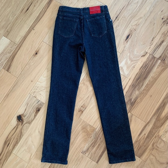 Valentino Vtg Jeans High Rise Straight Leg Y2K Retro 90s Designer Logo Size 4? - Picture 4 of 15